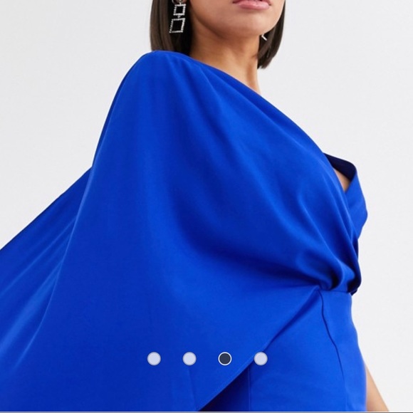 one shoulder caped midi dress - Picture 4 of 5